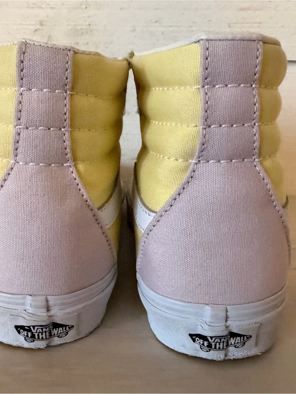 Vans Sk8-Hi Shoes Womens Size 7 Mens Size 5.5 Yellow Blue High Top Skate Lace Up